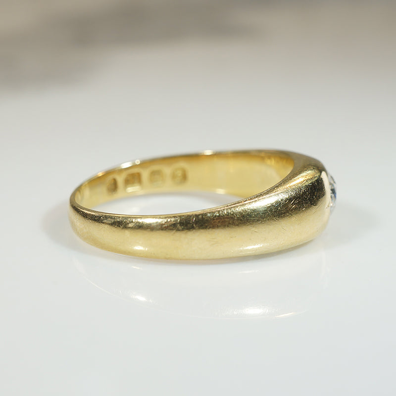 Buttery 18k Gypsy Band with Old Mine Cut Diamond