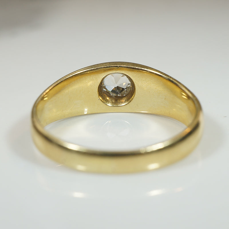 Buttery 18k Gypsy Band with Old Mine Cut Diamond