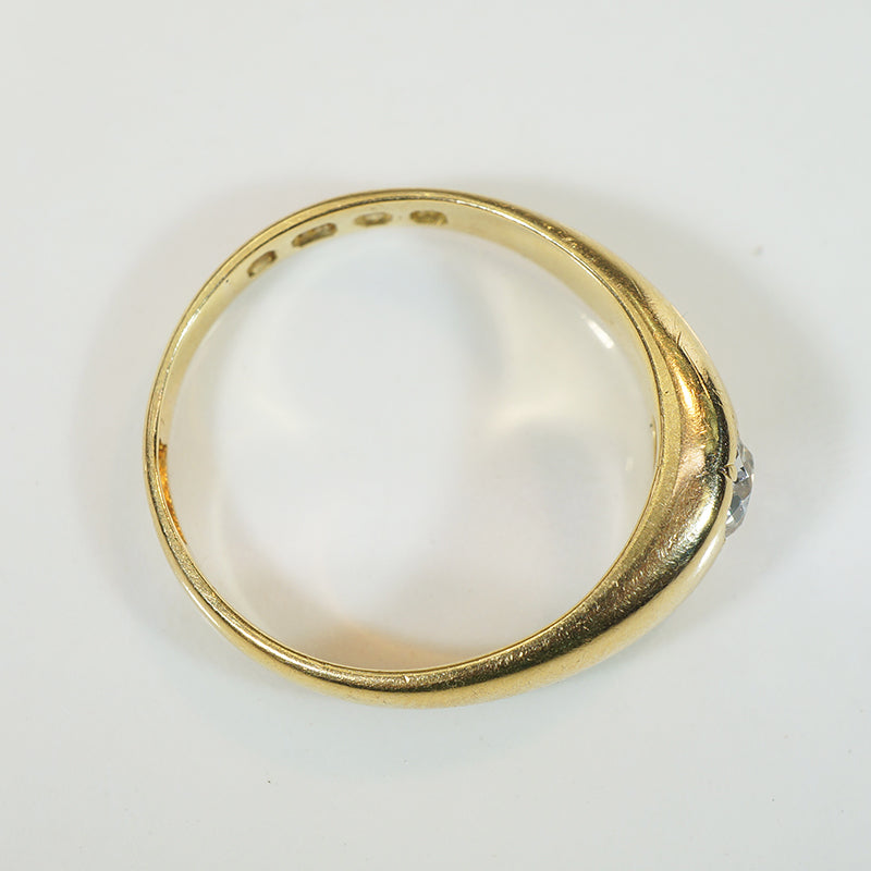 Buttery 18k Gypsy Band with Old Mine Cut Diamond