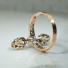 French Art Nouveau Diamond and Topaz Ring