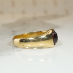 Glorious Garnet Cabochon 18k Gypsy Band