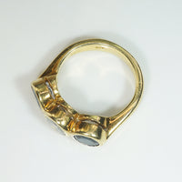 Diamond & Sapphire 1980s Trilogy Ring