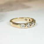 Modernist Seven Diamond Band in 14k Yellow Gold