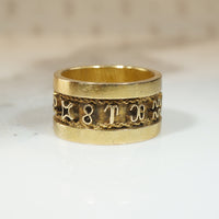 Rare 18k Gold Zodiac Symbol Band