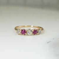 Elegant Victorian Diamond & Ruby Band