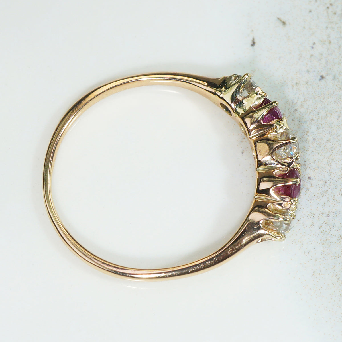 Elegant Victorian Diamond & Ruby Band