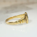 Lovely 18k Gold Old Mine Cut Diamond Panel Ring