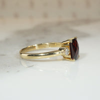 Almandine Garnet and Diamond Ring