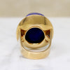 Monumental Lapis & 18k Gold Modernist Ring by Stittgen