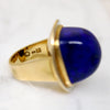 Monumental Lapis & 18k Gold Modernist Ring by Stittgen