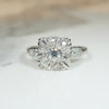 Antique Diamond Cluster in Platinum Engagement Ring