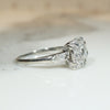 Antique Diamond Cluster in Platinum Engagement Ring