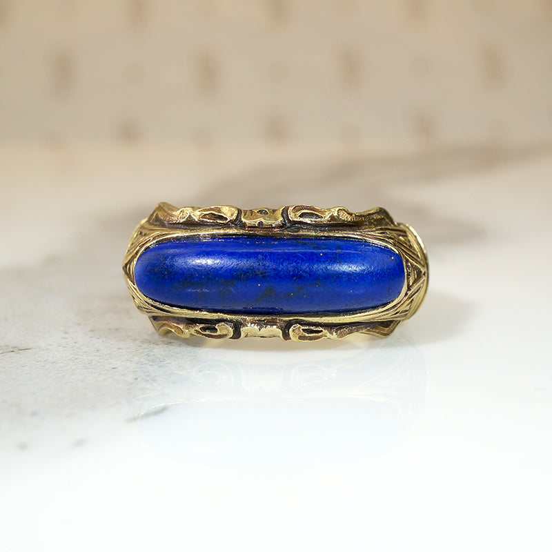 Egyptian 19th Century Lapis Lazuli & 18k Gold Ring