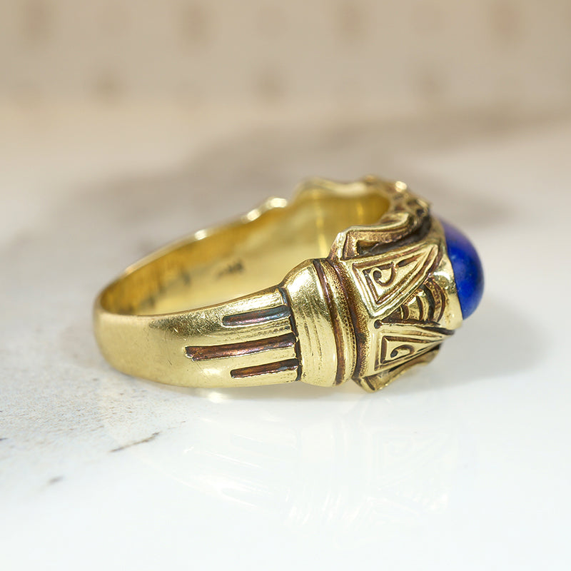 Egyptian 19th Century Lapis Lazuli & 18k Gold Ring