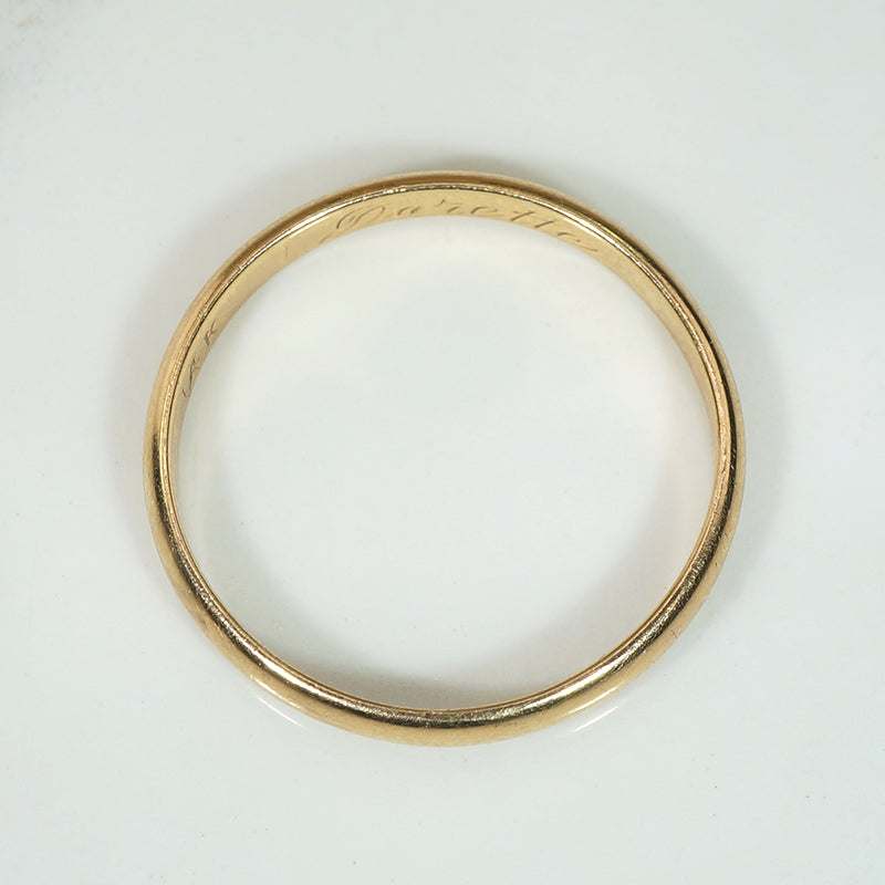 Charming Size 10 14k Gold Band Circa 1900