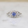 Captivating Cornflower Sapphire & Diamond 1930s Ring