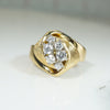 Diamond Cluster in 18k Gold Modernist Ring