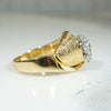 Diamond Cluster in 18k Gold Modernist Ring