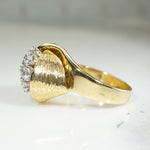 Diamond Cluster in 18k Gold Modernist Ring