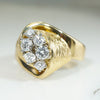 Diamond Cluster in 18k Gold Modernist Ring