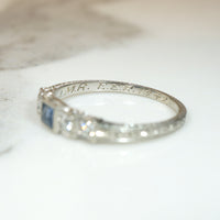 Exquisite Edwardian French Cut Sapphire & Diamond Band