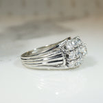 Impressive 1970s Wide Diamond & White Gold Band