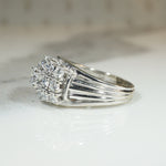 Impressive 1970s Wide Diamond & White Gold Band