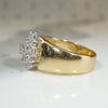 Dazzling Diamond Cluster on Curvaceous Gold Band