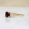 Rich Garnet in 1940s Gold Solitaire Ring