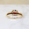 Rich Garnet in 1940s Gold Solitaire Ring