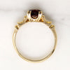Rich Garnet in 1940s Gold Solitaire Ring