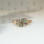 Very Victorian Pale Green Garnet & Diamond Ring