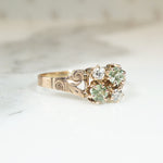Very Victorian Pale Green Garnet & Diamond Ring