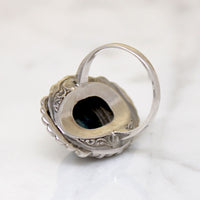 Uncanny Sodalite in Striking Marcasite & Silver Statement Ring