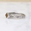 Citrine on Engraved Sterling Silver Band