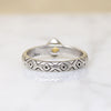 Citrine on Engraved Sterling Silver Band