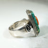 Tibetan Turquoise & Coral Sterling Silver Ring