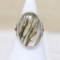 Simple Sterling Ring with Moss Agate