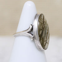 Simple Sterling Ring with Moss Agate