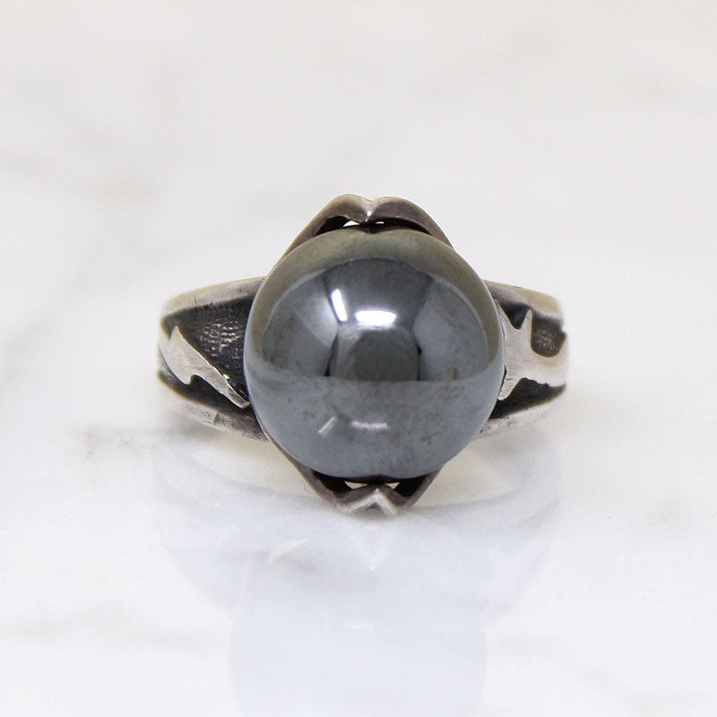 Hematite Orb Cosmic Wizard's Ring