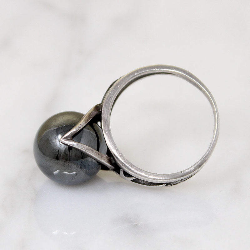 Hematite Orb Cosmic Wizard's Ring