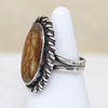 Petrified Wood in Sterling Silver Statement Ring