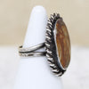 Petrified Wood in Sterling Silver Statement Ring