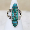 Dramatic Turquoise Inlay in Sterling Silver Ring