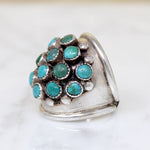 Turquoise Studded Sterling Silver Bombé Ring