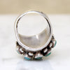 Turquoise Studded Sterling Silver Bombé Ring