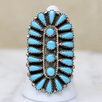 Incredible Zuni Turquoise Petit Point Ring