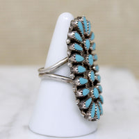 Incredible Zuni Turquoise Petit Point Ring
