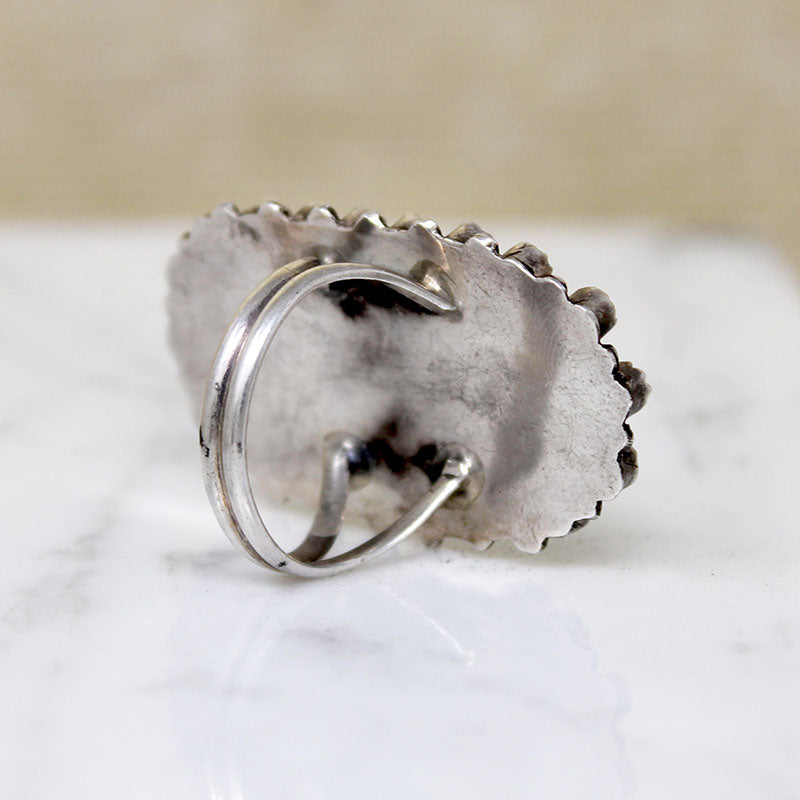 Incredible Zuni Turquoise Petit Point Ring