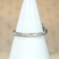Old Mine Cut Diamond Cluster in Ornate Platinum Engagement Ring